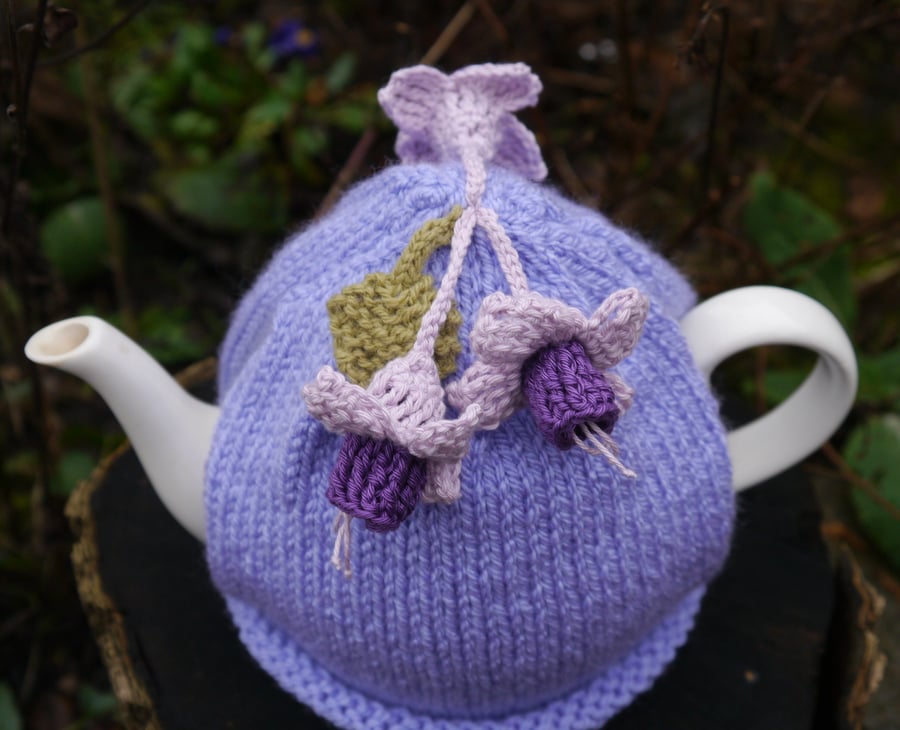 Fuchsia Flower Tea Cosy, Lilac Teacozy