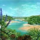 Crantock Bay by the River Gannel Estuary, Cornwall - Greeting Card