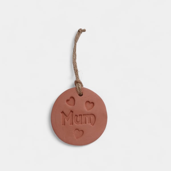 Mum and Hearts Round Terracotta Hanging Aromatherapy Diffuser