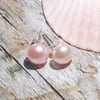 Pink Freshwater Pearl Sterling Silver Earrings (ERPRSTPK1) - UK Free Post