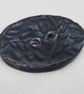 Large Coal Black Sprig Oval Handmade Ceramic Button - Image 2