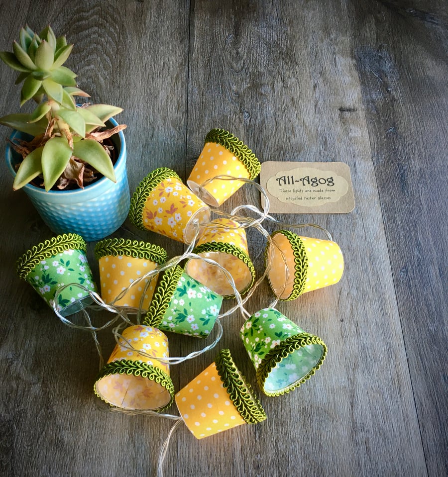 Mini Lampshade Fairy Lights - Fresh Yellows and Spring Greens
