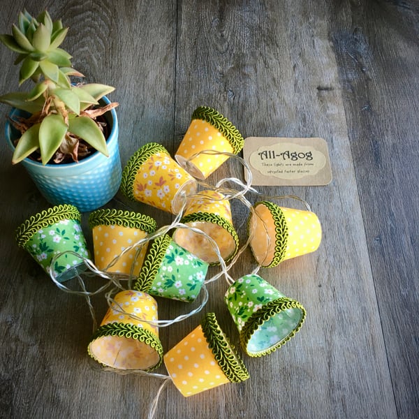 Mini Lampshade Fairy Lights - Fresh Yellows and Spring Greens