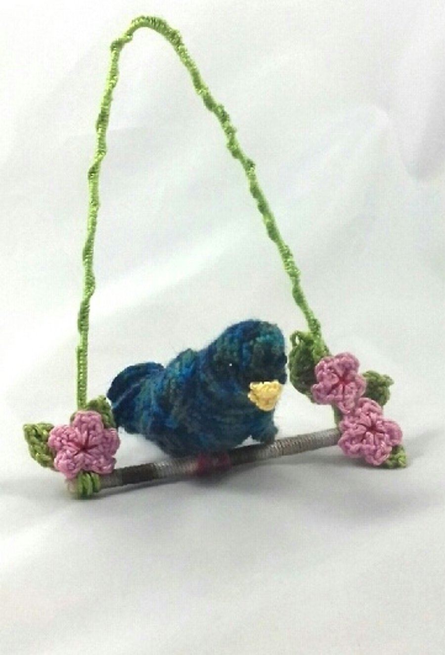 Crochet Songbird with Cherry Blossom 