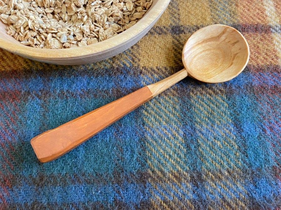 Round Head Cherry Wood Eating Spoon