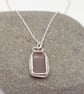 Rectangular Icy Seaglass & Sterling Silver Pendant  - Image 2