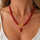 Sea themed necklace with glass lobster 