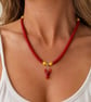 Sea themed necklace with glass lobster 