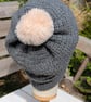 Crochet Slouch Beanie Hat (Grey) - Image 8