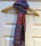 Handwoven Blue Tartan Scarf - Image 8