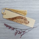 Otter Pyrography Wood Bookmark. British Wildlife Letterbox Gift