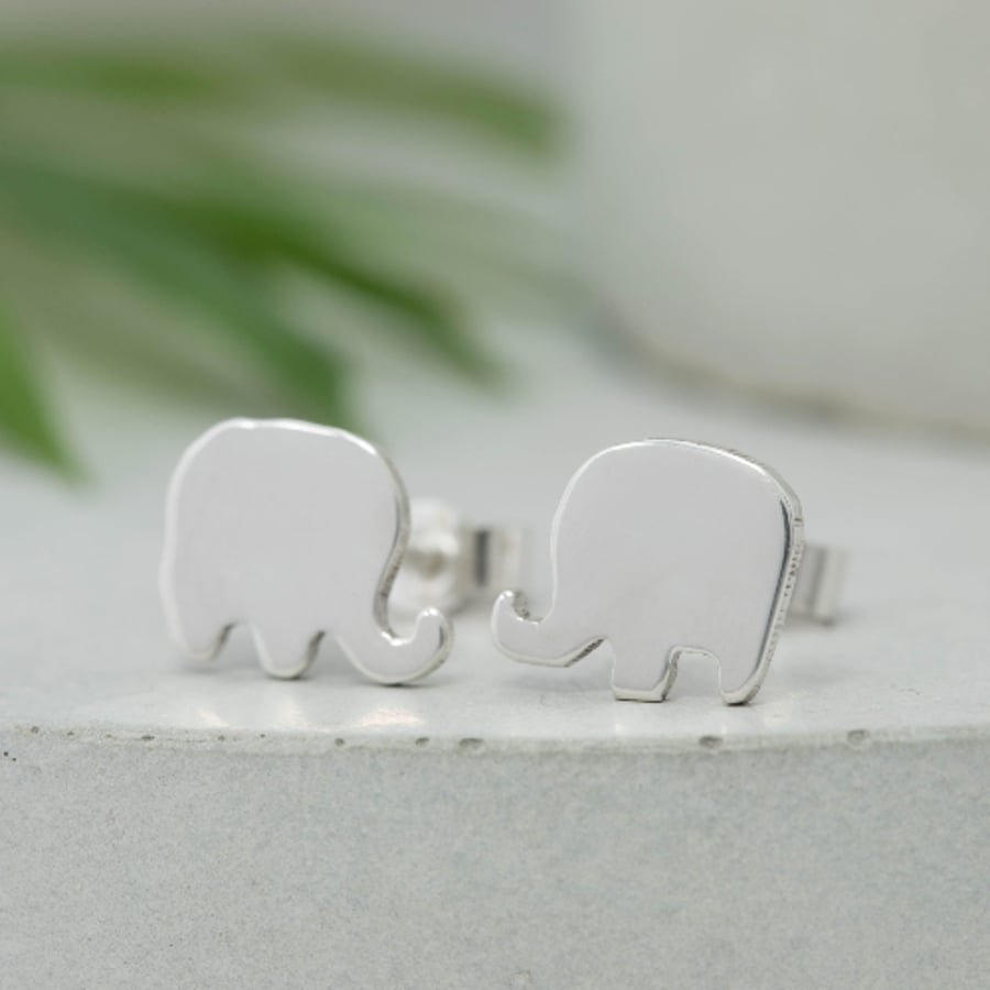 Sterling Silver Elephant Earrings