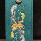 Rosemaling flower Glasses Case