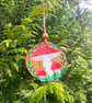 Mushrooms Hand Painted Wood Slice Ornament, Fly Agaric Mushrooms - Image 2