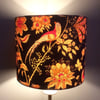  Black Oriental style Jonelle Spice Island BIRD VIntage fabric Lampshade