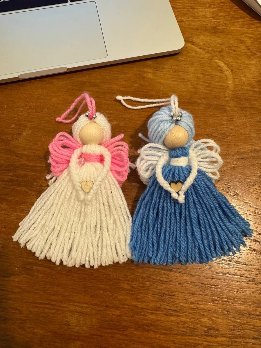 Set of 2 Handmade Guardian Angels -  Gift Box - FREE UK delivery