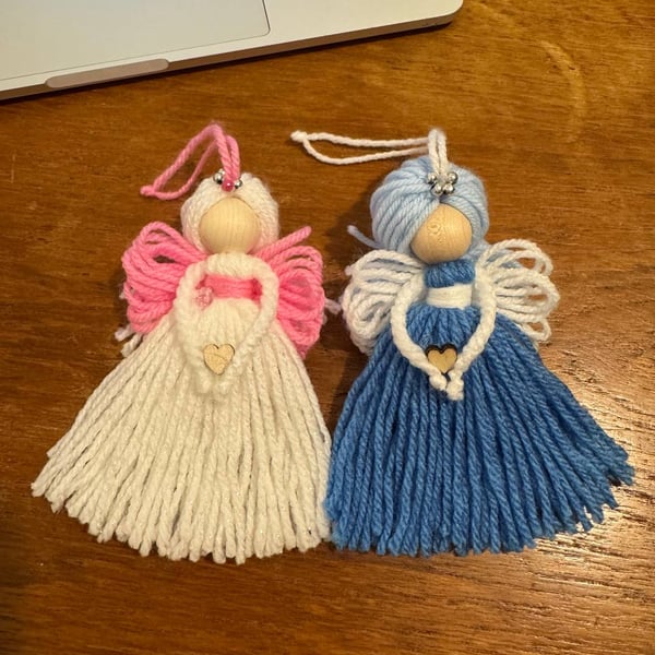 Set of 2 Handmade Guardian Angels -  Gift Box - FREE UK delivery