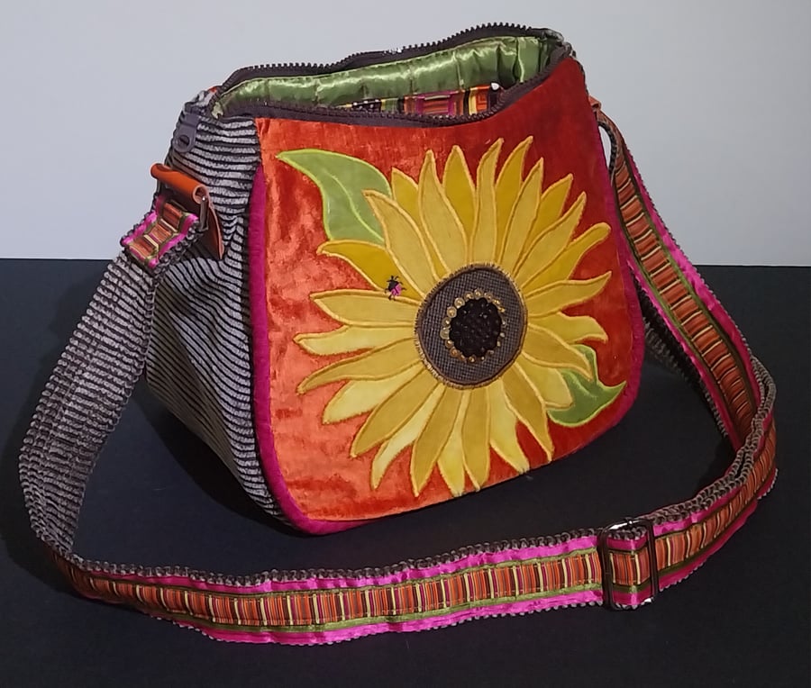 Sunny Sunflower Handbag (with tiny Ladybird)