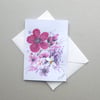 greetings card original hand painted floral art card ( ref F 873 J3 )