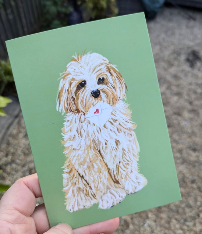 Dog card cute puppy dog card 