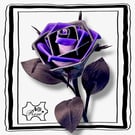 Shadowspell Leather Rose - Black & Purple Gothic Alternative Romantic Gift