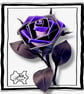 Shadowspell Leather Rose - Black & Purple Gothic Alternative Romantic Gift