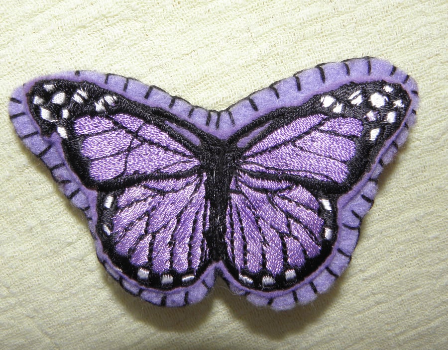 Large Felt Butterfly Hair Clip - Lilac and Purple Accessory Alligator Clip