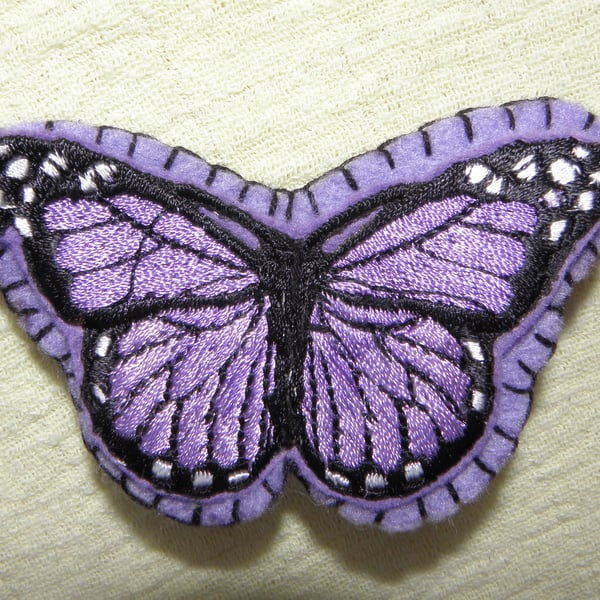 Large Felt Butterfly Hair Clip - Lilac and Purple Accessory Alligator Clip