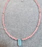 Hand Crafted Cherry Quartz & Sterling Silver Gemstone Bead Necklace 
