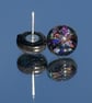 Multicoloured Dichroic Glass Earrings with Sterling Silver Studs - 2513 - Image 4