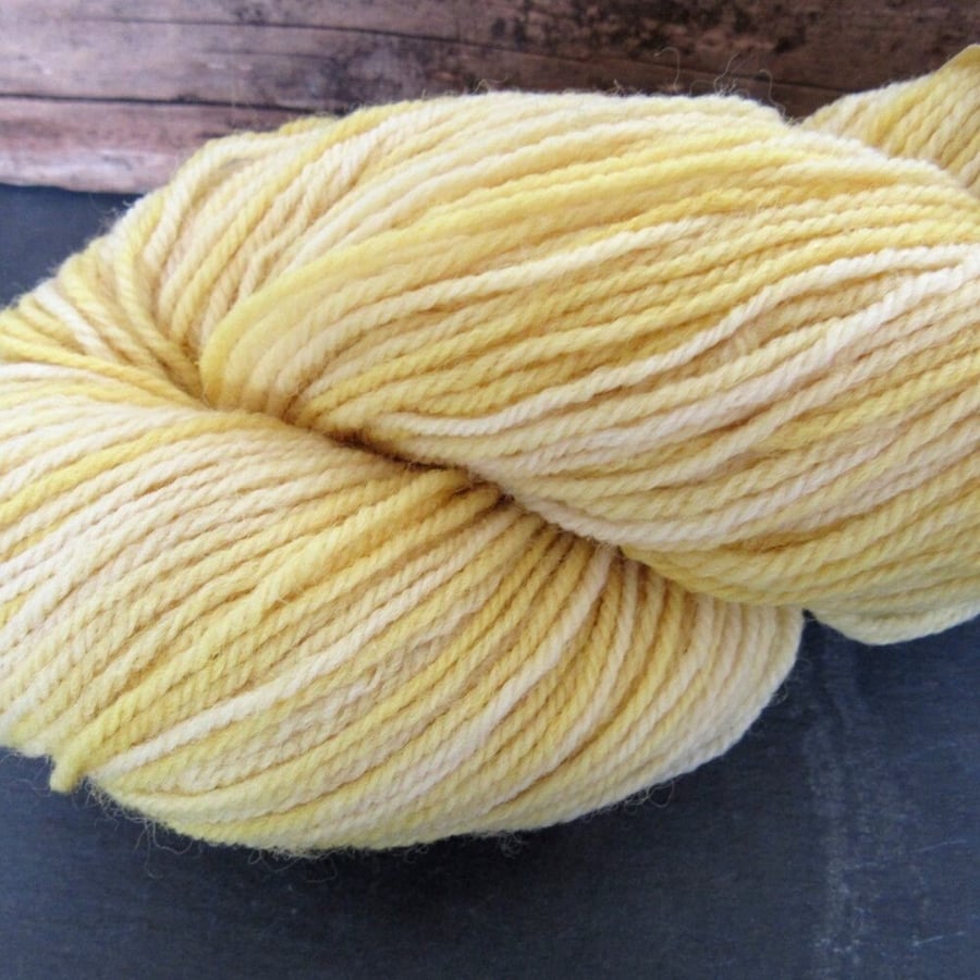 100g Yellow Space Dyed Natural Weld Dye Sock Yarn