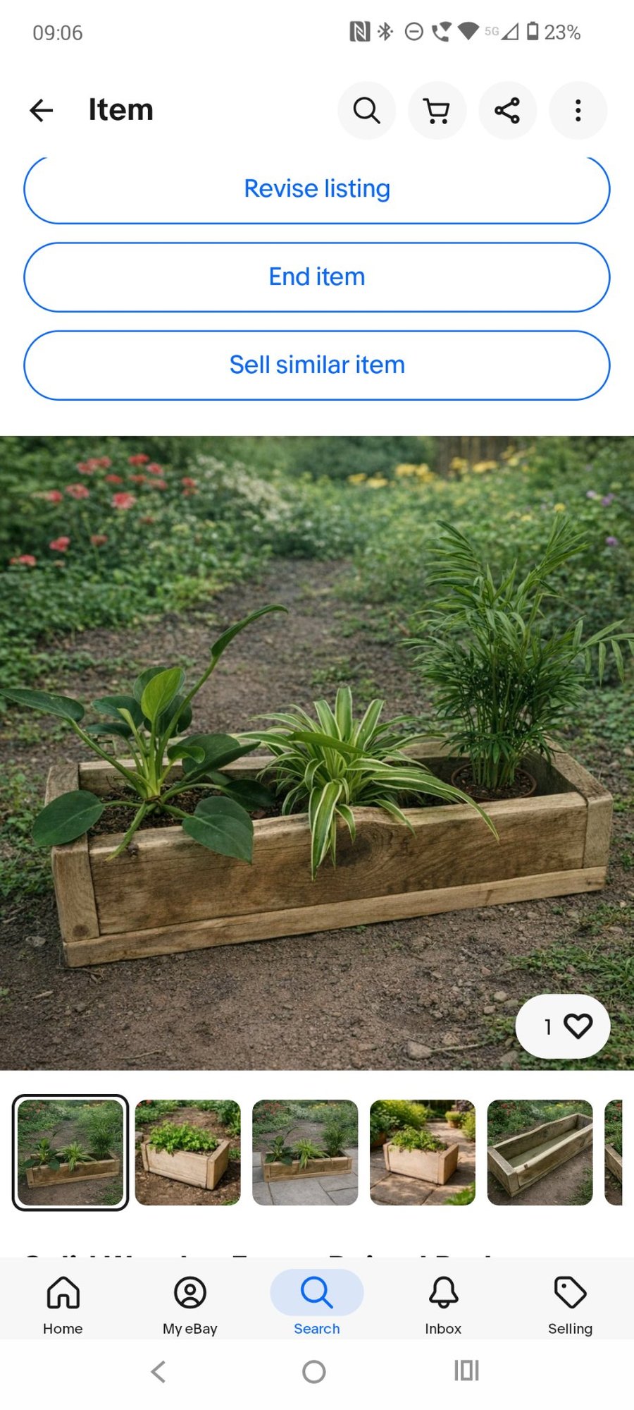 Rustic Solid Wooden plant Herb Trough Planter 60cm