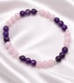 Rose Quartz & Amethyst Stretch Bracelet