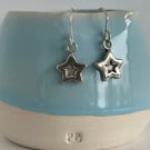 Little Star Earrings -  fine silver with sterling silver earwires