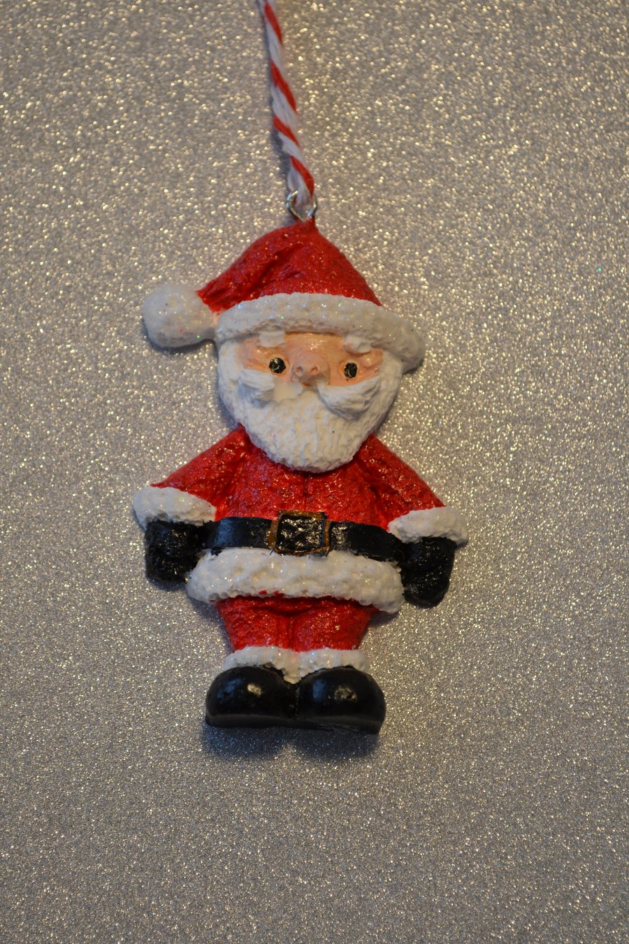 Santa Claus Christmas Ornament – Hand Painted Holiday Tree Decoration.
