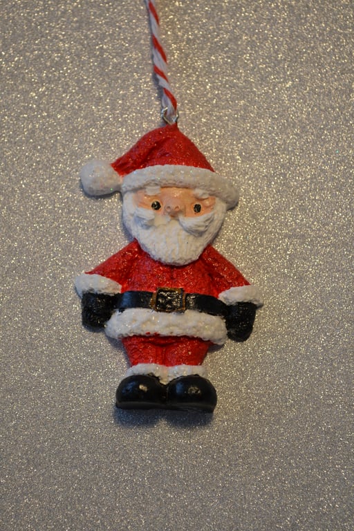 Santa Claus Christmas Ornament – Hand Painted Holiday Tree Decoration.