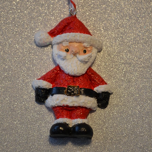 Santa Claus Christmas Ornament – Hand Painted Holiday Tree Decoration.