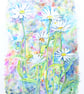 Modern Botanical Watercolour Painting of Ox Eye Daisies.  - Image 1