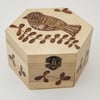 Pyrography bird wooden jewellery box or storage box 