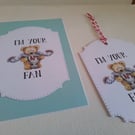 Card And gift tag set.  Sport theme. Ref 431