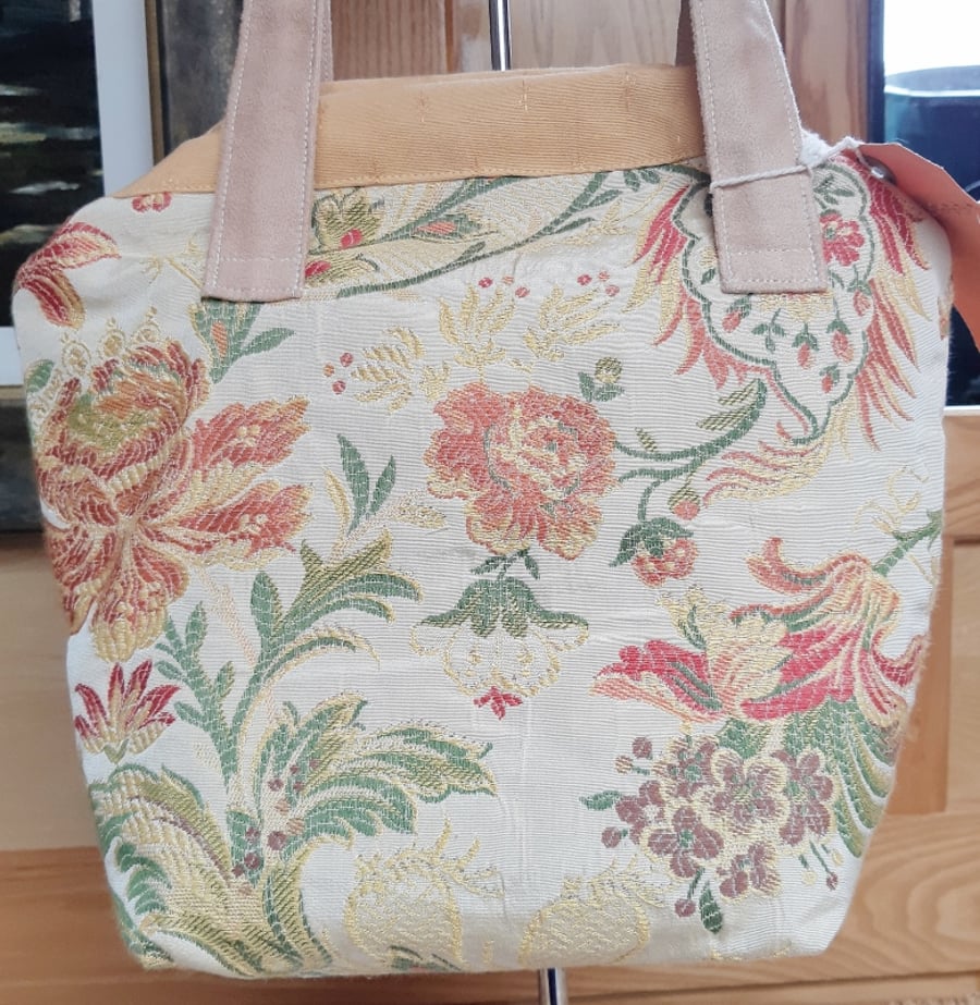 Floral brocade 'Mary Poppins' bag