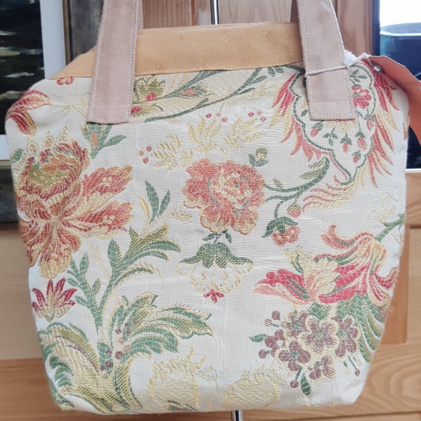 Floral brocade 'Mary Poppins' bag