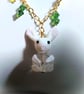 Cute Lampwork Glass Rabbit and Gold Plated Chain Necklace 18 inch - Image 7