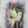 Wool painting Peace and Dove