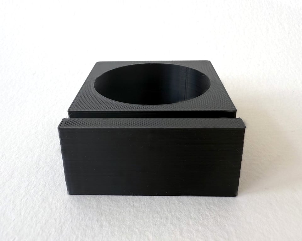 Black tea light display stand for 10cm fused glass circle - 4mm slot