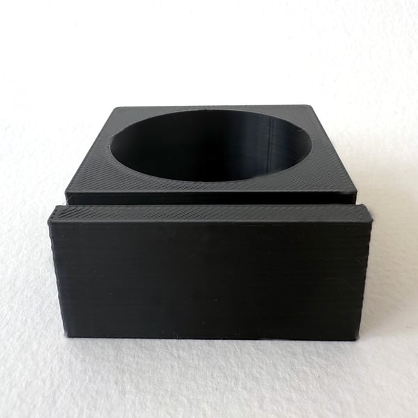 Black tea light display stand for 10cm fused glass circle - 4mm slot