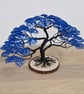 Aluminium wire tree with blue foliage - Image 4