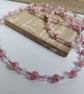 Pink and White Marble Effect Necklace with Lilac and Gold - Image 9