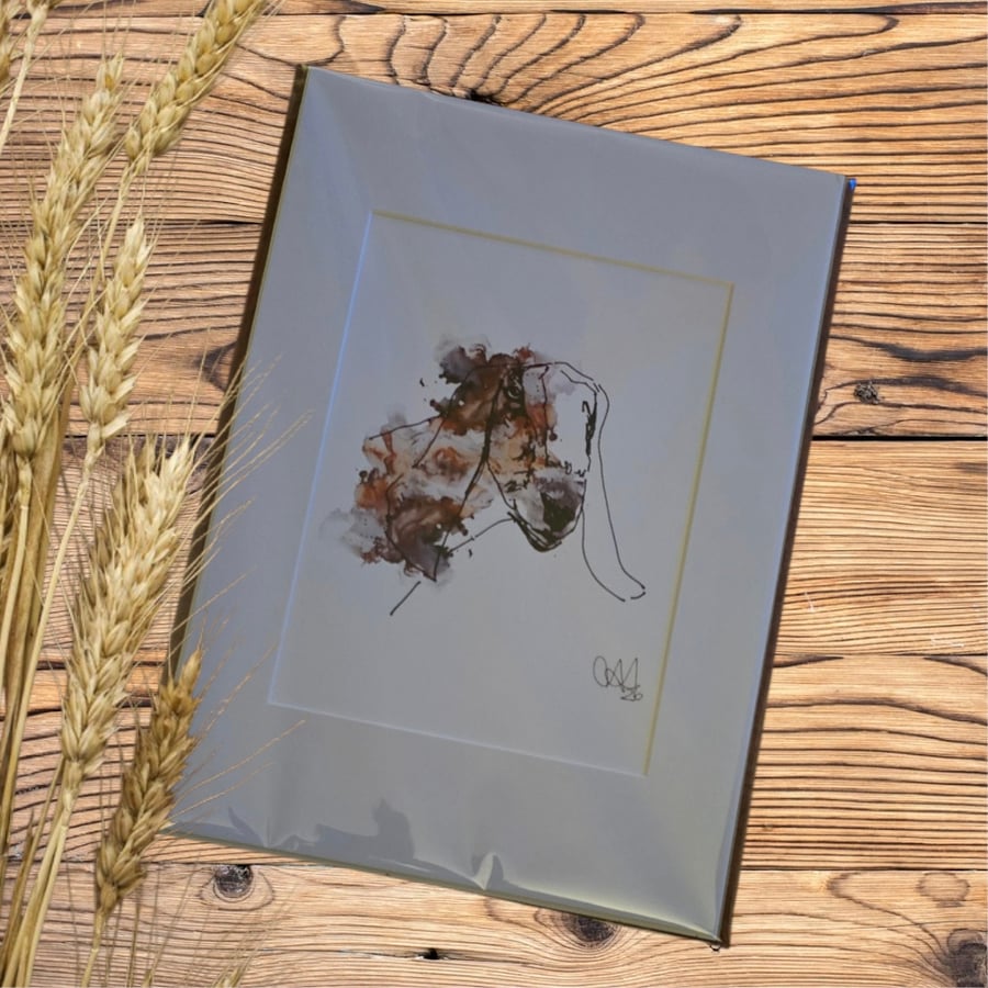 Farm animal Wall Art  Ink & Watercolour Animal Illustrations, Goat