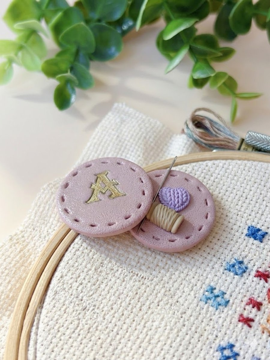 Personalised Needle Minder, Initial Embroidery Accessory